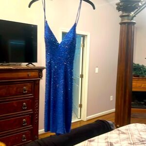 FAVIANA glamour homecoming dress. Beautiful blue stone sequins. Size 2.